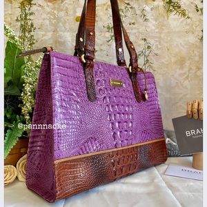 💟🤎NWT!! SOUGHT AFTER 🤎💟BRAHMIN ORCHID TRI-COLOR ANYWHERE TOTE